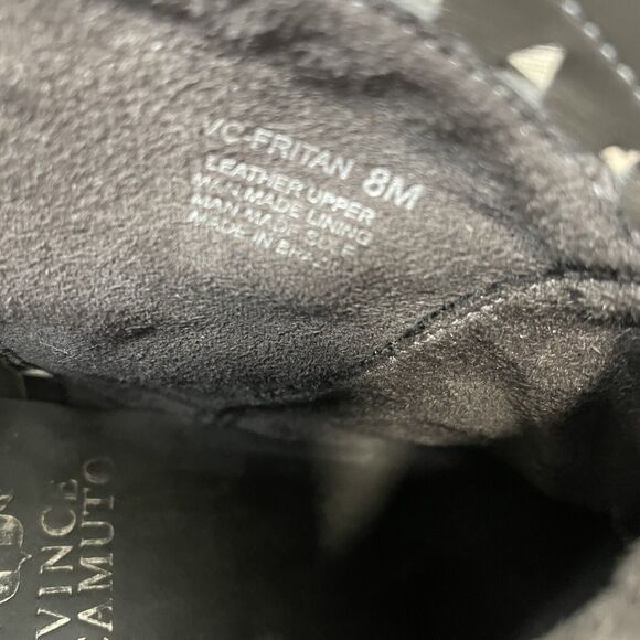 VINCE CAMUTO Fritan Bootie Size 8 M Gray Bootie SUEDE Ankle Stacked Heel Boot - Picture 9 of 9